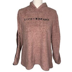 Lucky Brand Pullover Embroidered Striped Hoodie - Size Large
